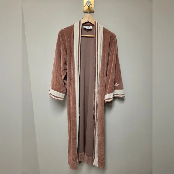 Christian Dior, vintage Mauve Brown and Cream Robe - Picture 6 of 12